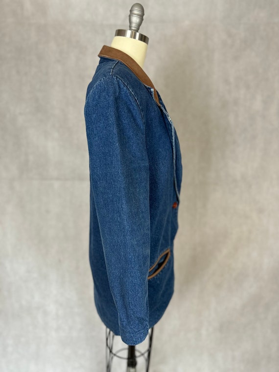 Classic 80s Forenza Flannel Lined Denim Jacket Wi… - image 5