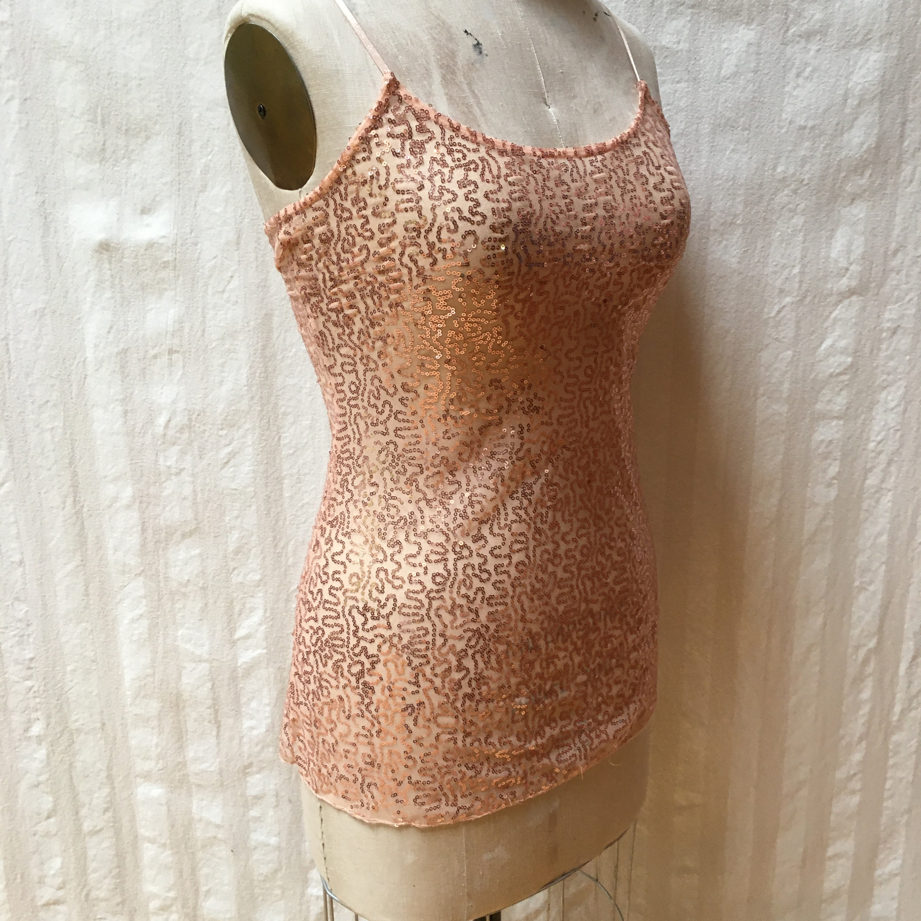 Vintage Pinko Gold Sequin Cami Top (S)