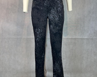 RESERVED LU: Vintage Gloria Vanderbilt Floral Jeans – Black Stretch Denim, Size 4