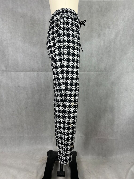 Vintage Large Scale Houndstooth Drawstring Jogger… - image 6