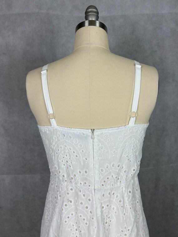 Vintage Cotton Eyelet Sundress with Fitted Bustie… - image 8