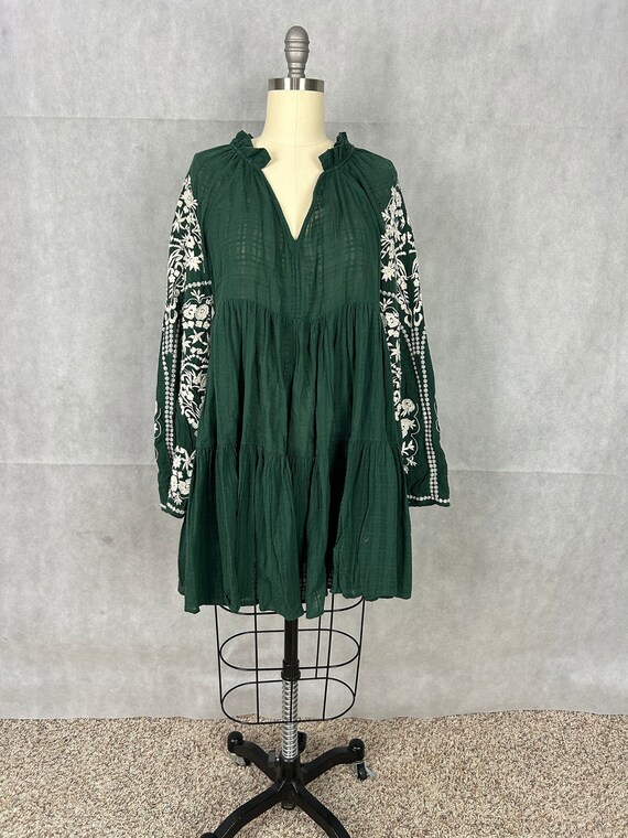 Vintage Classic Free People Hippie Chic Deep Gree… - image 1