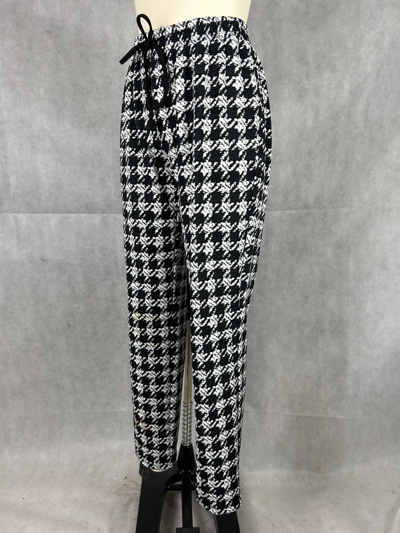 Vintage Large Scale Houndstooth Drawstring Jogger… - image 5