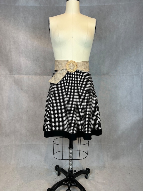 Vintage Fit & Flare Dotted Designer Skirt - Mid W… - image 6