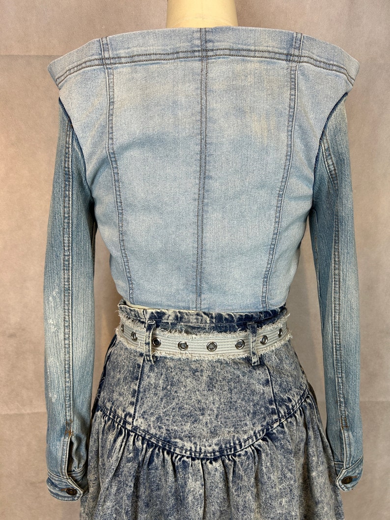 Upcycled Stretch Denim Mini Skirt and Left Over Jean Jacket Arms Become ...