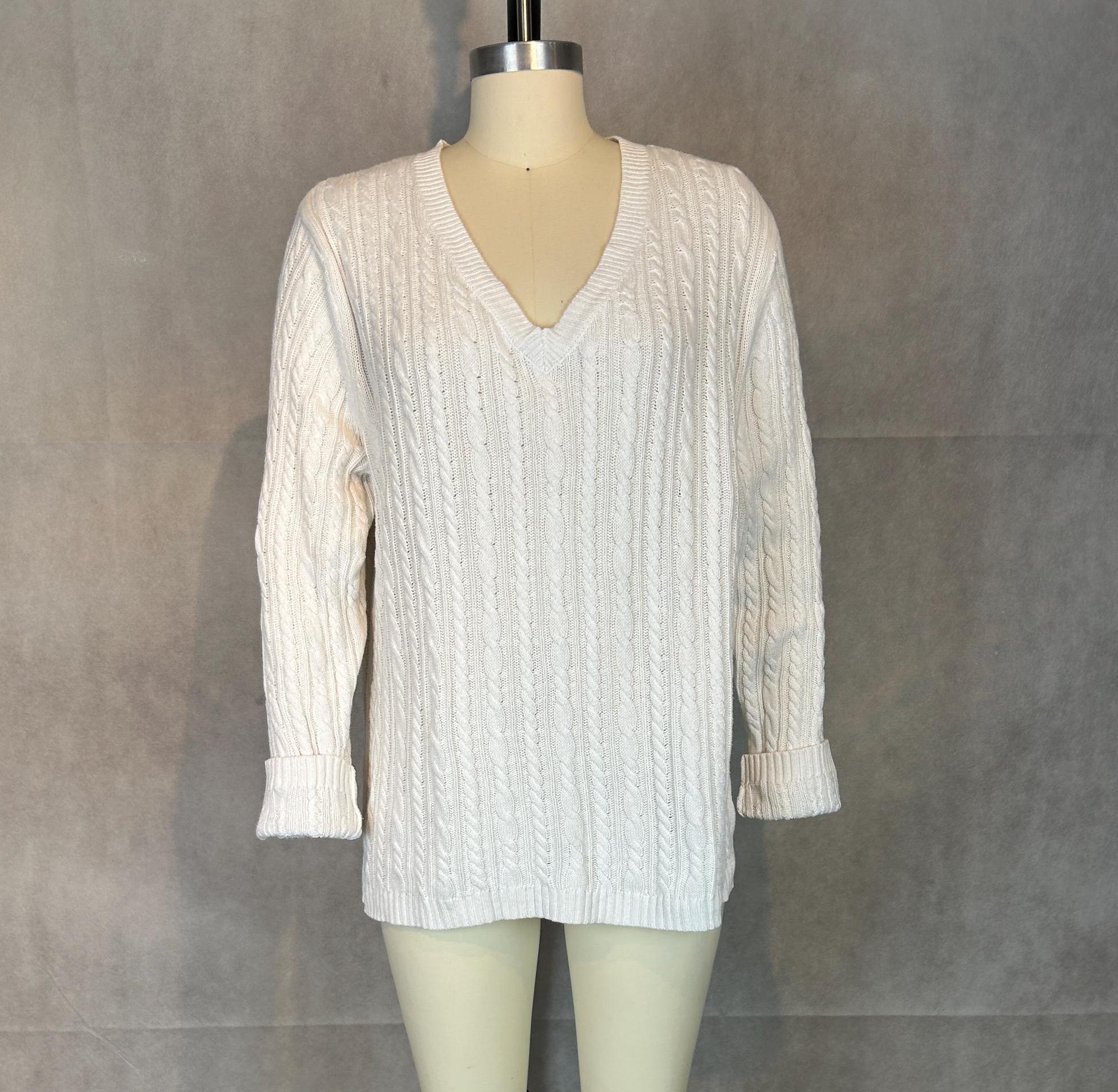 80s Vintage V-neck Sweater Dress by Liz Claiborne | Preppy