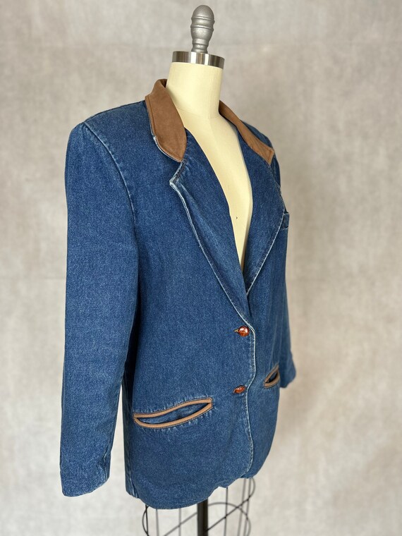 Classic 80s Forenza Flannel Lined Denim Jacket Wi… - image 3