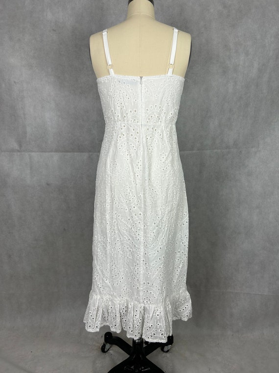 Vintage Cotton Eyelet Sundress with Fitted Bustie… - image 2