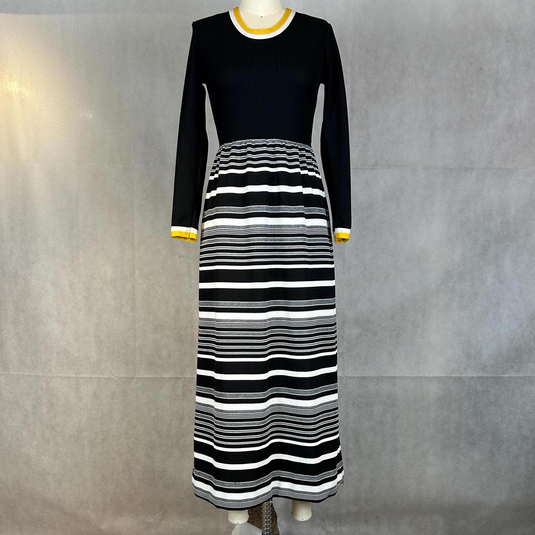 70s Black White Dress - Etsy