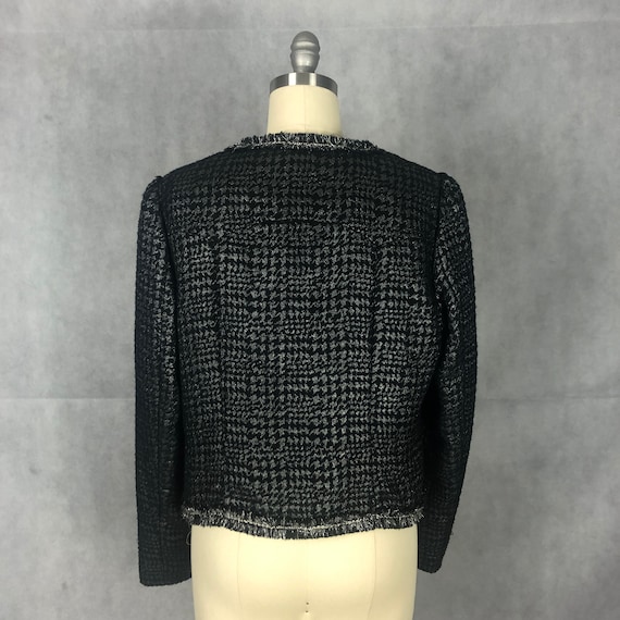 Vintage Black & Silver Metallic Houndstooth Class… - image 6