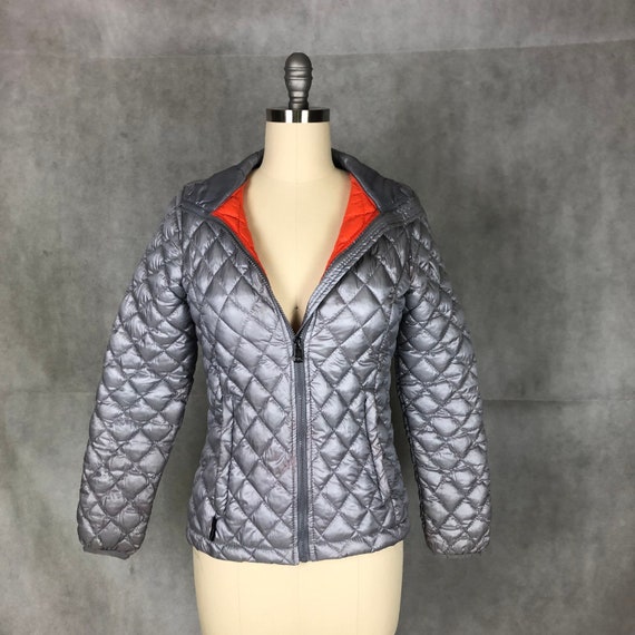 Silver Quilted Puffer Jacket 