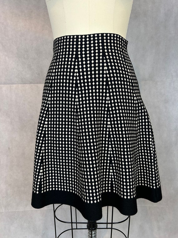 Vintage Fit & Flare Dotted Designer Skirt - Mid W… - image 2