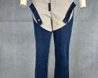 Deconstructed Hybrid Designer Inspired Two Tone Chaps Jeans Unisex and  Runway Ready