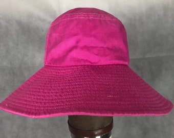 Vintage Große Krempe Mütze - Over Dyed & Heat Set Hot Pink