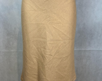 Vintage Italian Designer Couture Skirt - Camel Color, Fully Lined With Satin Bias Waist Band - Classic A Line Skirt
