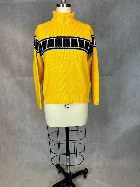 Vintage 1970s Iconic Taxi Yellow with Black Strip… - image 1