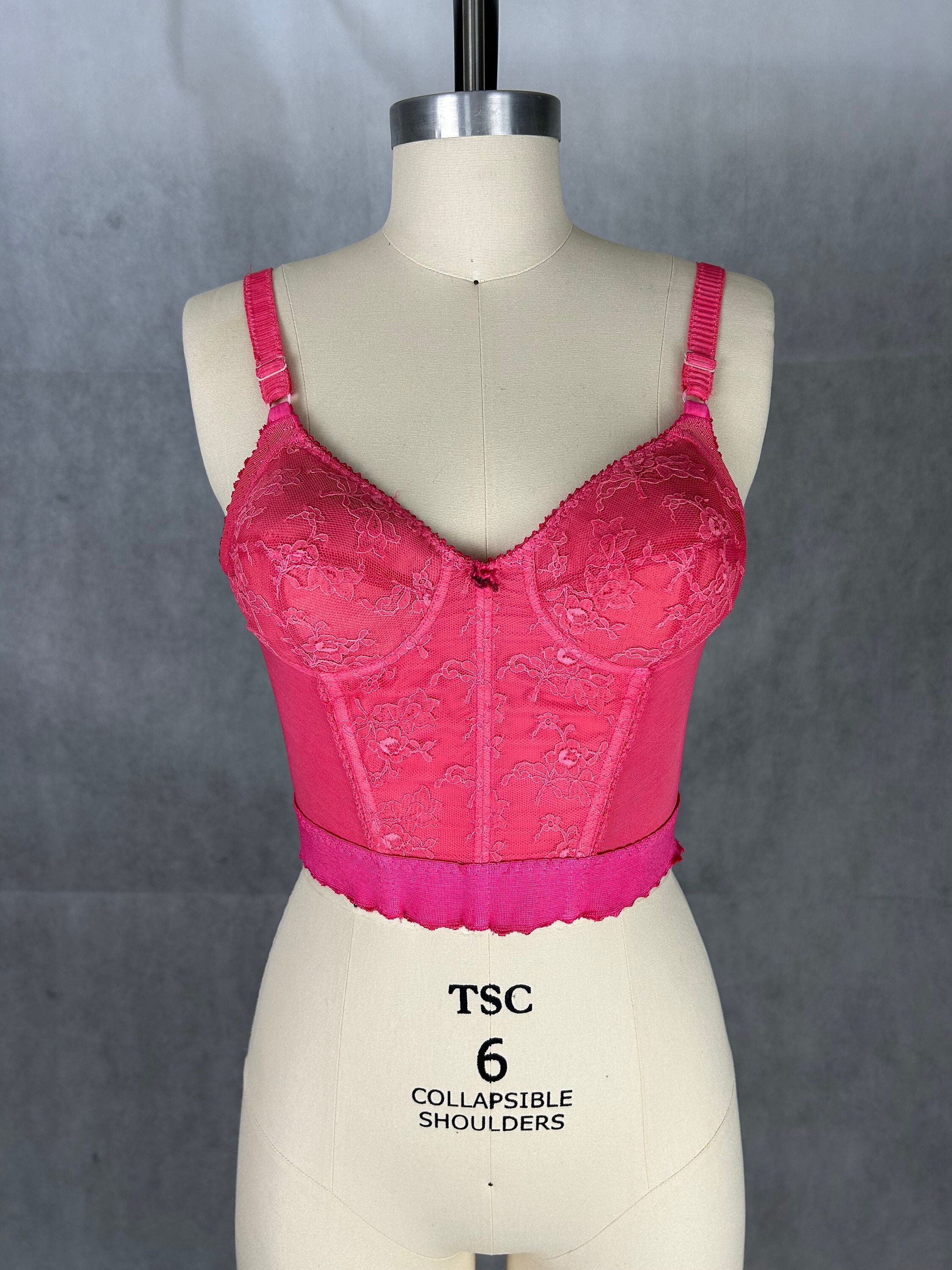 Vtg Pink New Choice Cotton Bullet Bra Lingerie 40