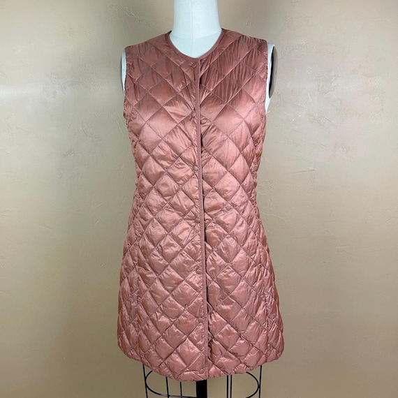 Uniqlo, Vintage But Never Worn Uniqlo Terra Cotta Quilted Long and Lightweight Down Puffer Vest - Womens Small
