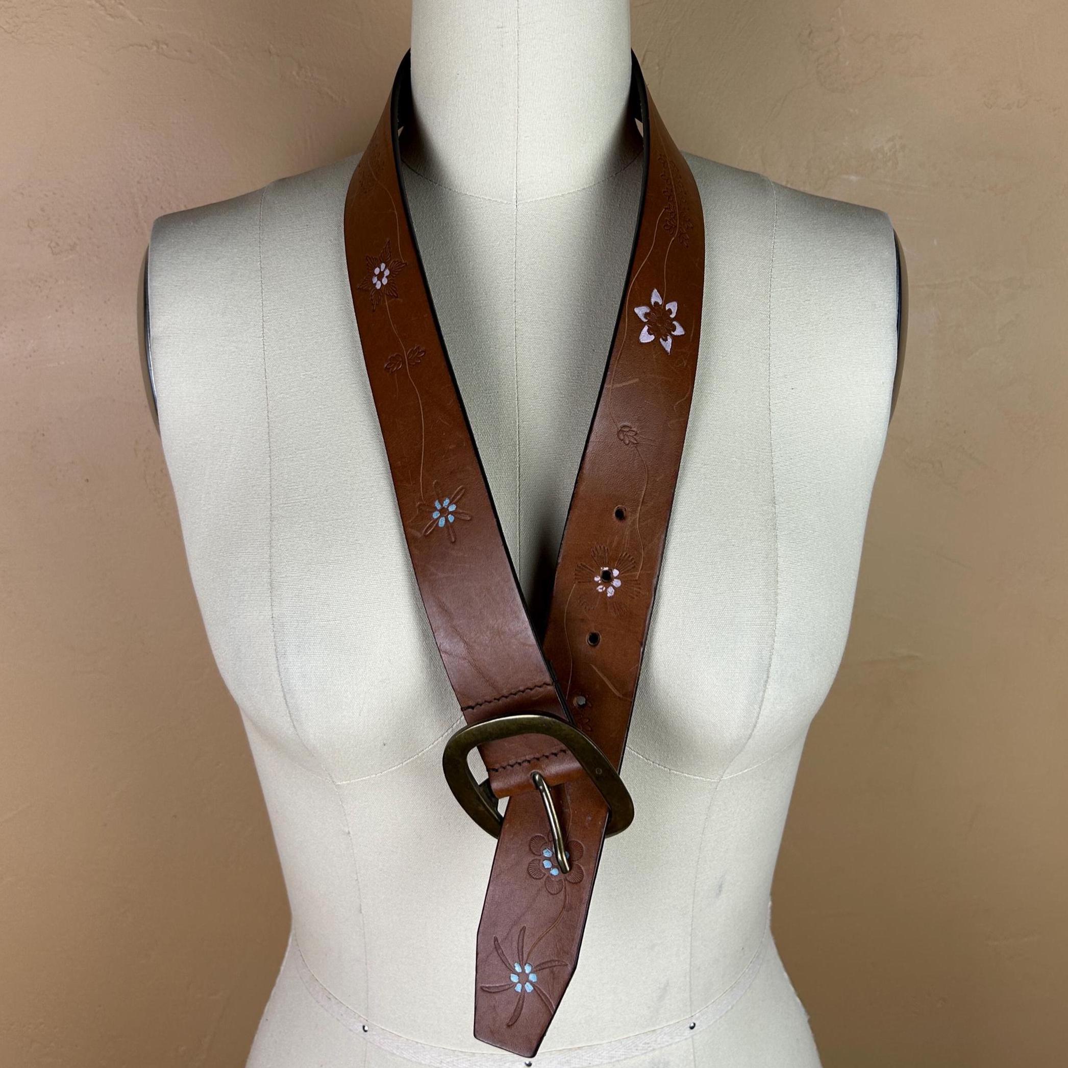 J. Crew Brown Satin Belt with Blue & Black Feather Accent J Crew Belt - Etsy main image 3
