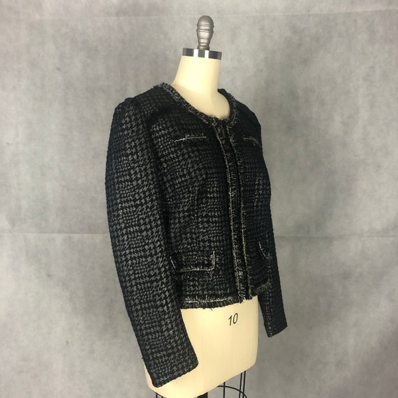 Vintage Black & Silver Metallic Houndstooth Class… - image 2