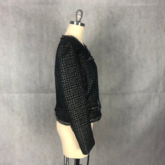 Vintage Black & Silver Metallic Houndstooth Class… - image 4