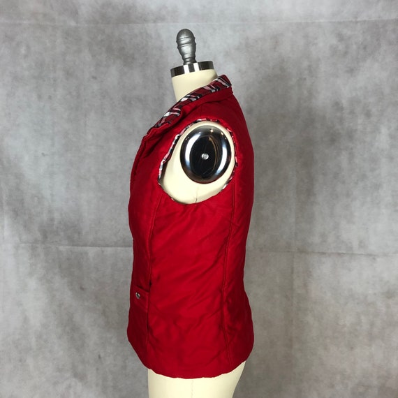 Vintage Reversible Solid Red/Red Plaid Puffer Vest - image 6