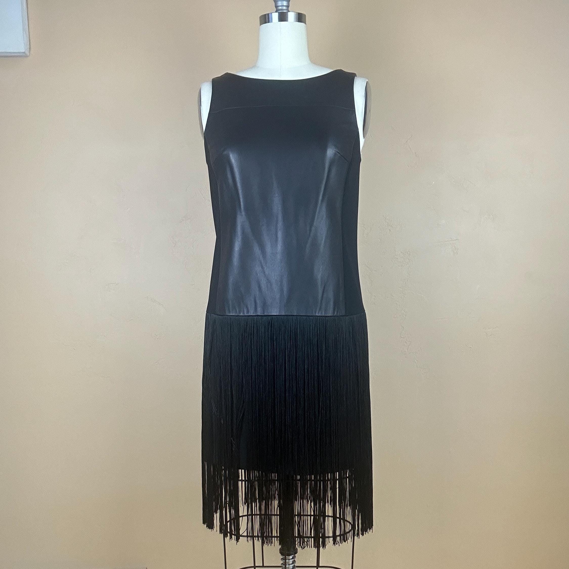 black leather fringe dress Pre Owned Rag & Bone With Long Rayon Skirt SIZE:9