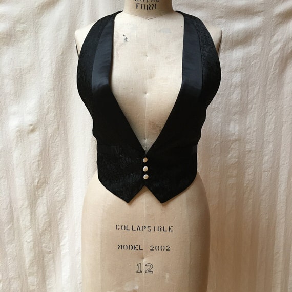 Vintage/Antique Black Brocade 1930s Men's Halter