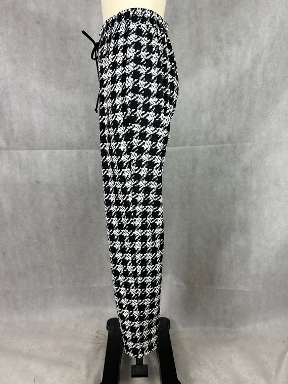 Vintage Large Scale Houndstooth Drawstring Jogger… - image 7