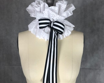 Cotton Organdy From 1950s Wedding Gown Becomes a 21st Century Neck Ruff/Collar to Add To Any Outfit