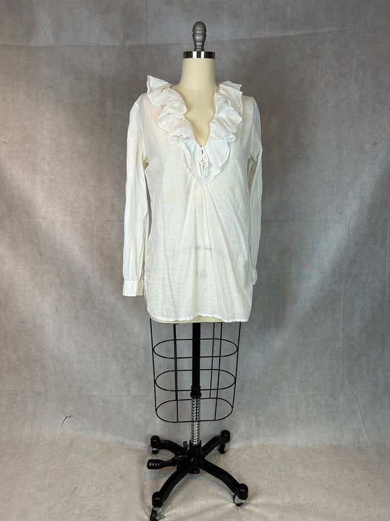 Vintage 90s Cotton Voile Romantic Women's Blouse -