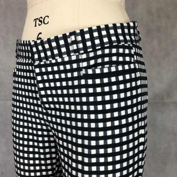 Vintage Stretch Black & White Checked Cigarette P… - image 7