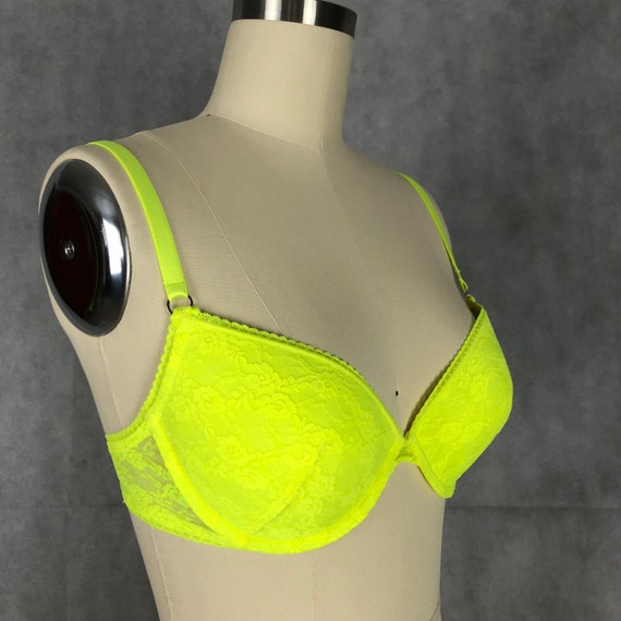 Neon Yellow Padded Bra to Be Worn Under or Over Your Favorite Top on Trend  With Today's Bright Colors 