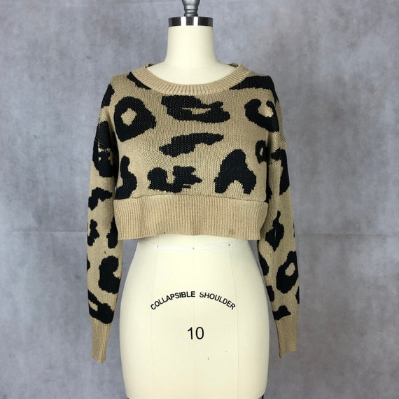 Oversized leopard sweater hot sale