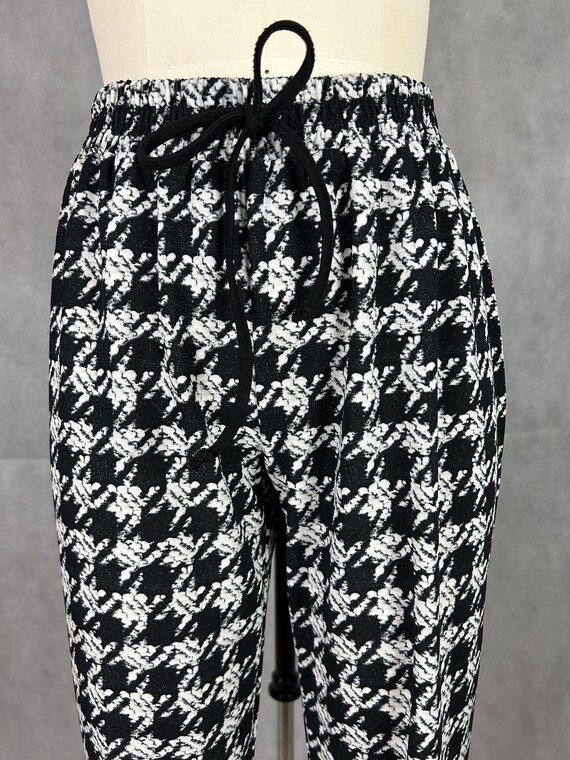 Vintage Large Scale Houndstooth Drawstring Jogger… - image 2