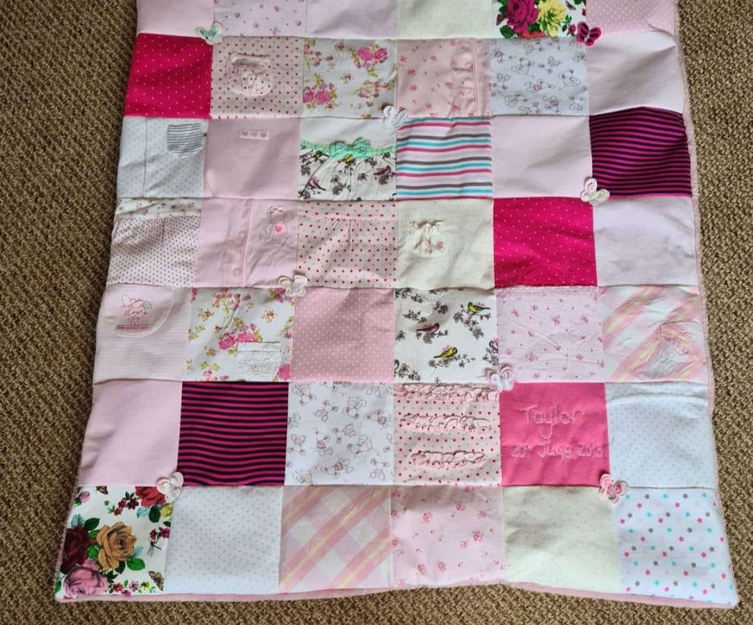 Keepsake Quilt From Baby Clothes Etsy