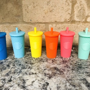 3D Studded Tumbler Keychain with removable lid