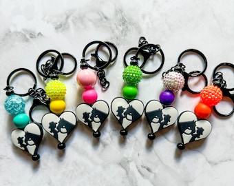 Horse Heart Keychain | Equestrian Beaded Charm (Made in USA)