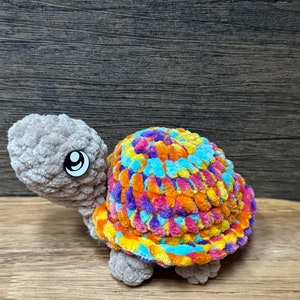 Crochet Pet Turtle, Pretend Cage, Adoption Form Tie Dye