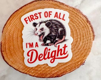 First of all I’m a Delight possum Sticker