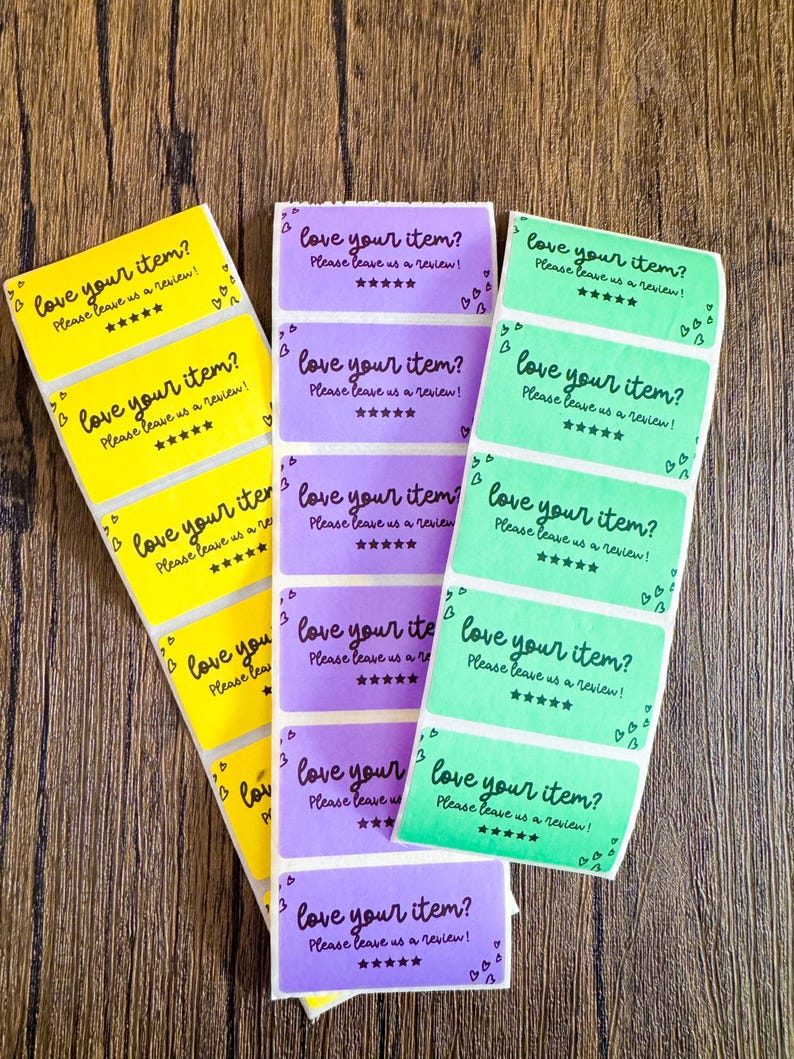 Label Encourage Love Your Item Please Leave a Review Packing Sticker Label | Package ...