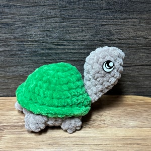 Crochet Pet Turtle, Pretend Cage, Adoption Form Green Turtle