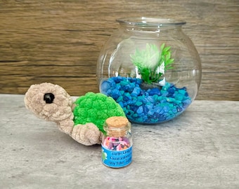 Easiest Pet Turtle you could own complete with fake food | Crochet Snuggle | Mess Free Turtle |Class Pet| Maintenance Free| dorm room pet