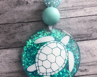 Turtle car charm with beads | mirror accessory | rear view mirror accessory | car Accessory