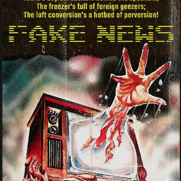 The Lengthmen 'Fake News' Mashup Poster Vintage Retro Horror Movie Poster Punk Rock Bang Road! Music Fan Perfect Gift