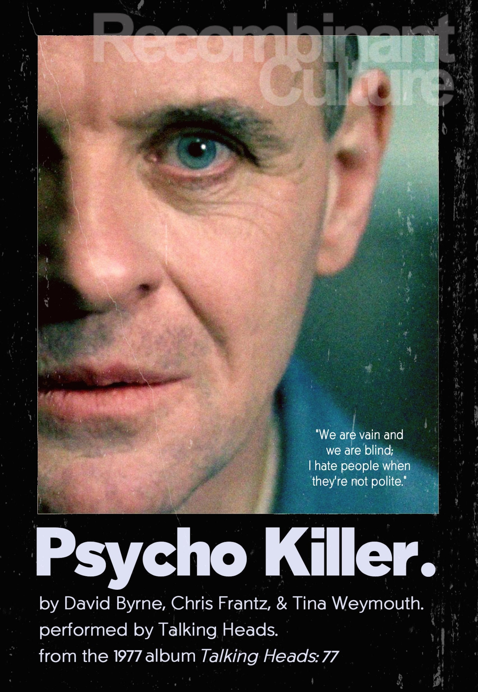 Talking Heads 'psycho Killer' Movie Poster Mashup Etsy