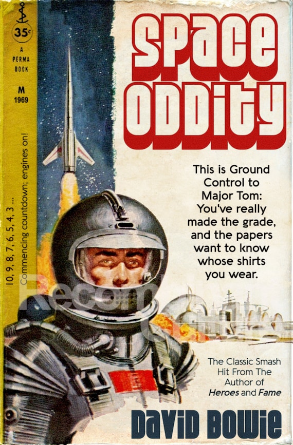 David Bowie 'space Oddity' Poster Mashup Retro Pulp Etsy