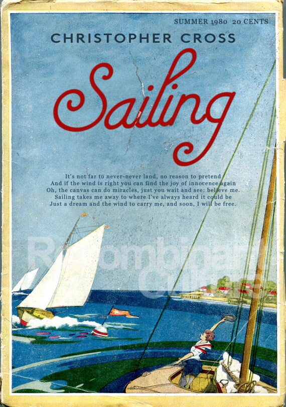 Christopher Cross 'sailing' Poster Mashup Retro Etsy