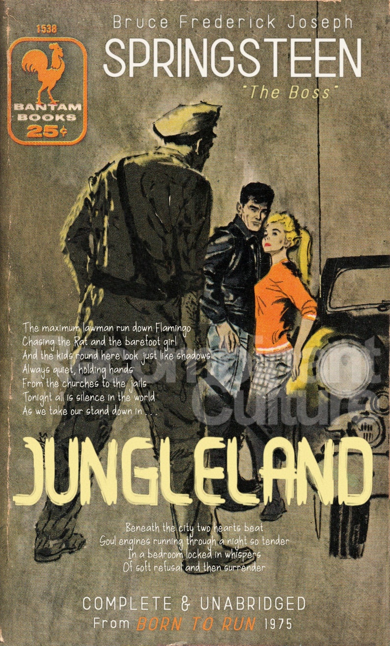 Bruce Springsteen 'jungleland' Poster Mashup Retro Etsy