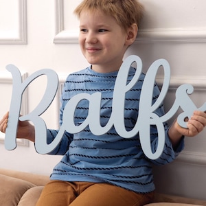 Kid Wooden Name Sign Kid name cut out Wooden first name Custom Nursery Decor Name Wall Decor